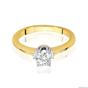 Pierścionek W220B Diament 0,40ct żółte złoto