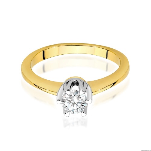 Pierścionek W220B Diament 0,40ct żółte złoto
