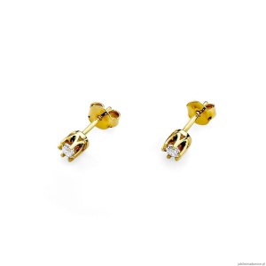 Kolczyki K0032 Diament 2 x 0,10ct żółte złoto
