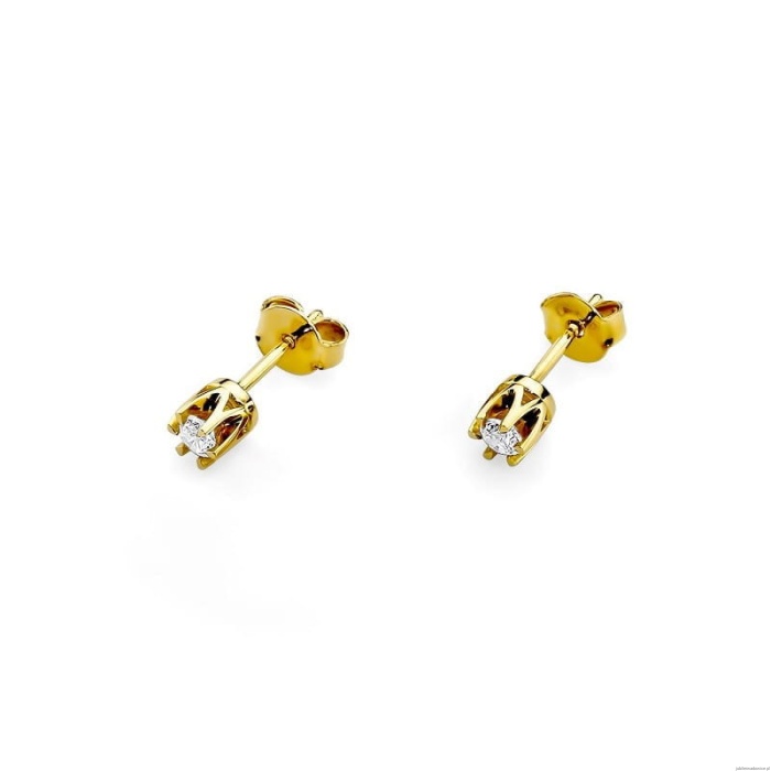 Kolczyki K0032 Diament 2 x 0,10ct żółte złoto