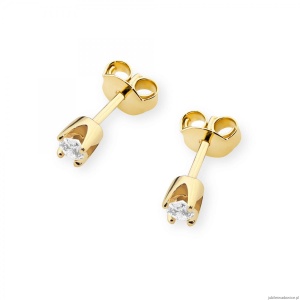 Kolczyki K0034 Diament 2 x 0,08ct żółte złoto