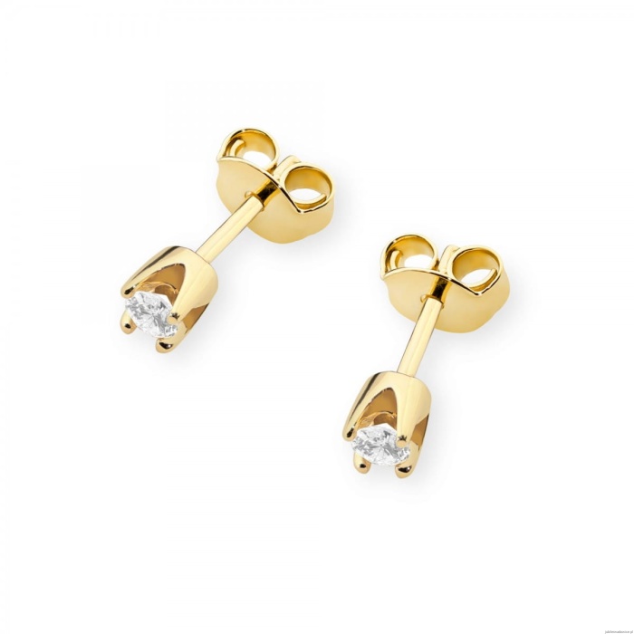 Kolczyki K0034 Diament 2 x 0,08ct żółte złoto