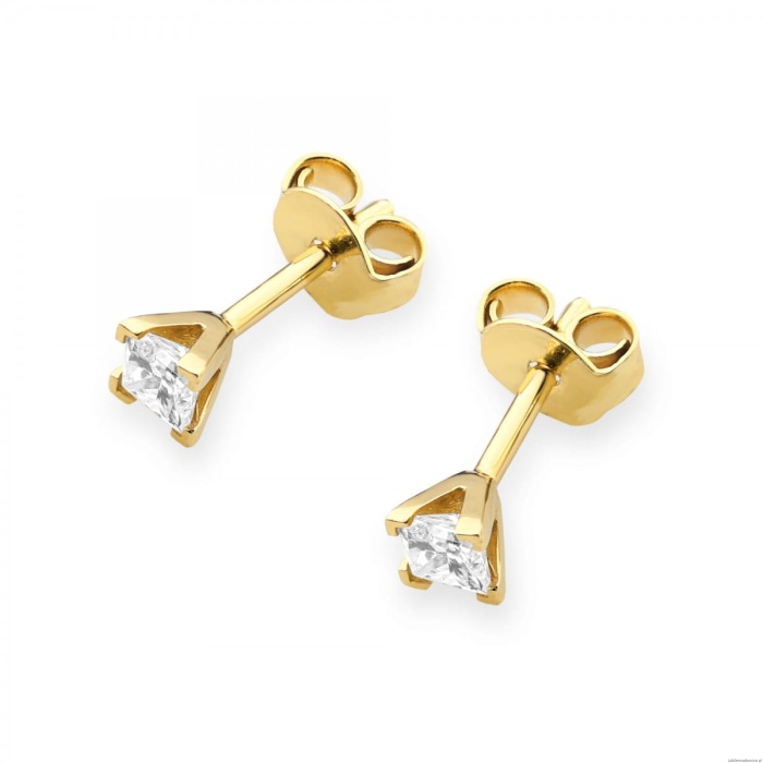 Kolczyki K0037 Diament 2 x 0,15ct żółte złoto