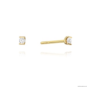 Kolczyki K0055 Diament 2 x 0,04ct żółte złoto