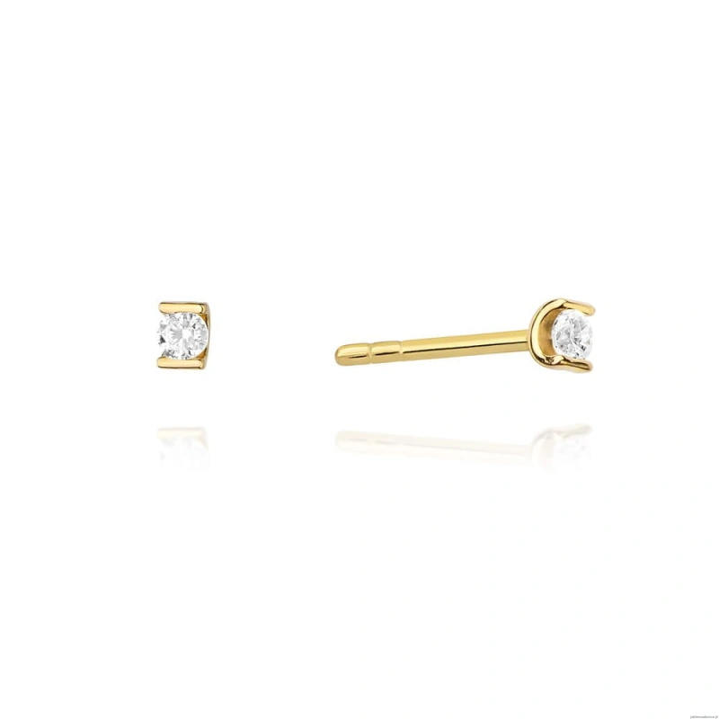 Kolczyki K0055 Diament 2 x 0,04ct żółte złoto