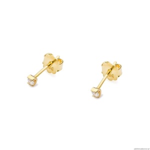 Kolczyki K0055 Diament 2 x 0,04ct żółte złoto