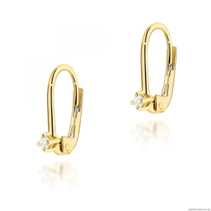 Kolczyki K0057 Diament 2 x 0,03ct żółte złoto