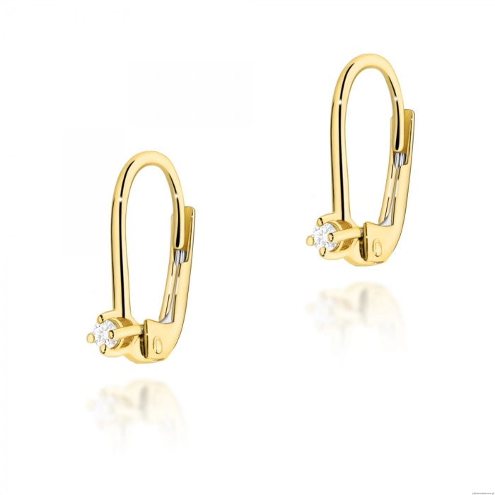 Kolczyki K0057 Diament 2 x 0,03ct żółte złoto