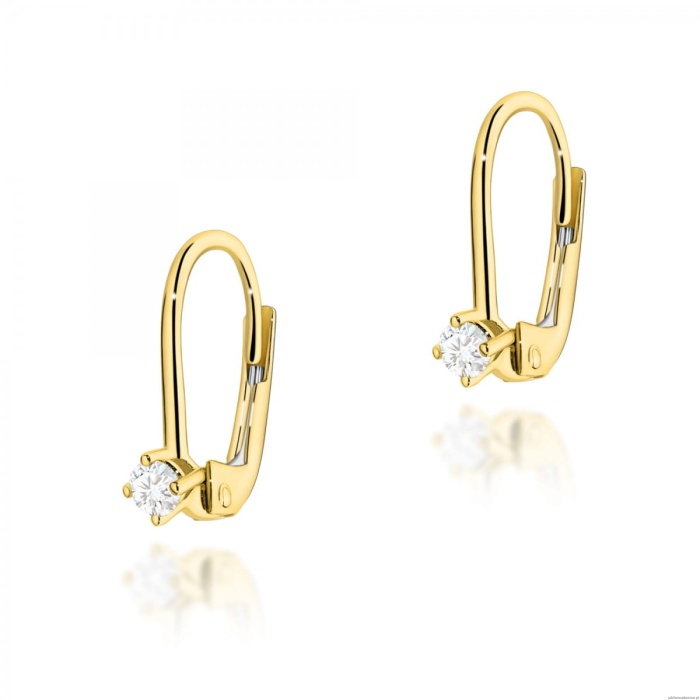 Kolczyki K0057 Diament 2 x 0,08ct żółte złoto