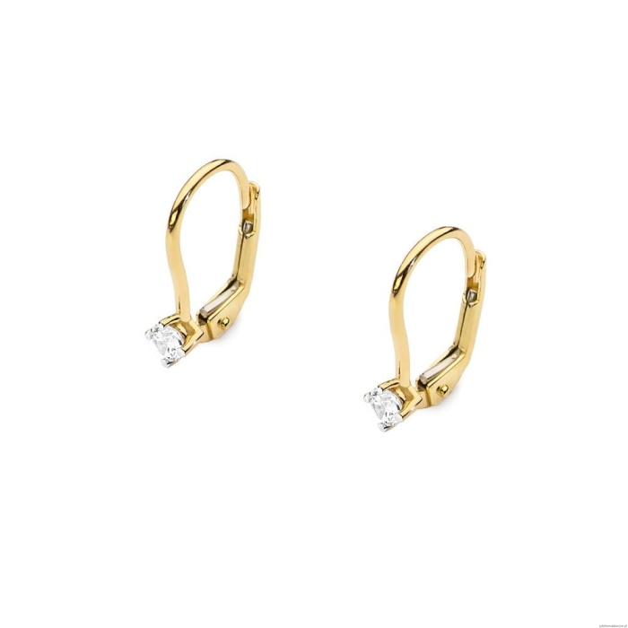 Kolczyki K0057 Diament 2 x 0,08ct żółte złoto
