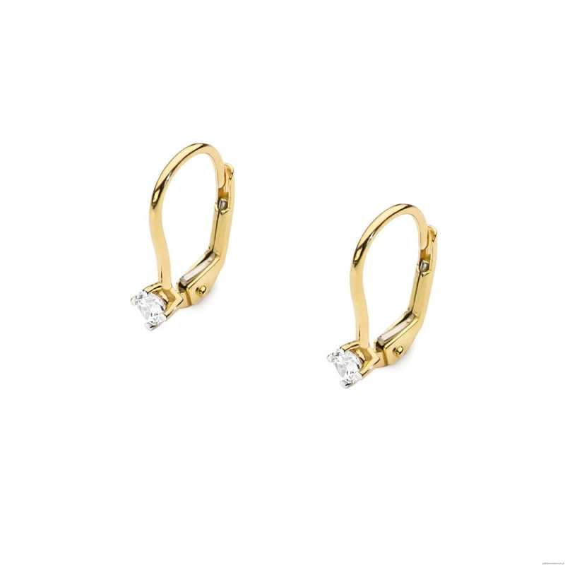 Kolczyki K0057 Diament 2 x 0,08ct żółte złoto