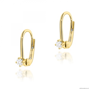Kolczyki K0057 Diament 2 x 0,10ct żółte złoto