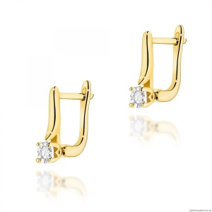Kolczyki K0065 Diament 2 x 0,03ct żółte złoto
