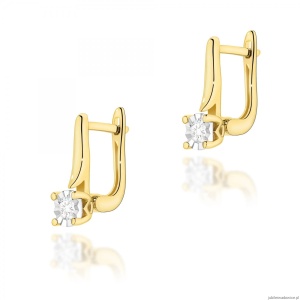 Kolczyki K0065 Diament 2 x 0,08ct żółte złoto
