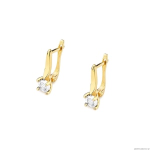 Kolczyki K0065 Diament 2 x 0,08ct żółte złoto