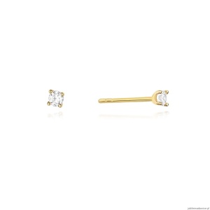 Kolczyki K0066 Diament 2 x 0,04ct żółte złoto