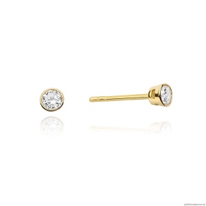 Kolczyki K0067 Diament 2 x 0,10ct żółte złoto