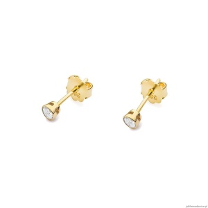 Kolczyki K0067 Diament 2 x 0,10ct żółte złoto