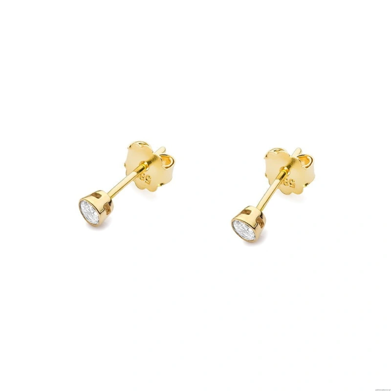 Kolczyki K0067 Diament 2 x 0,10ct żółte złoto