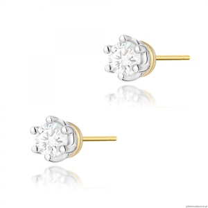 Kolczyki K0068 Diament 2 x 0,15ct żółte złoto