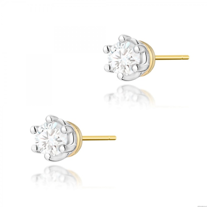 Kolczyki K0068 Diament 2 x 0,15ct żółte złoto