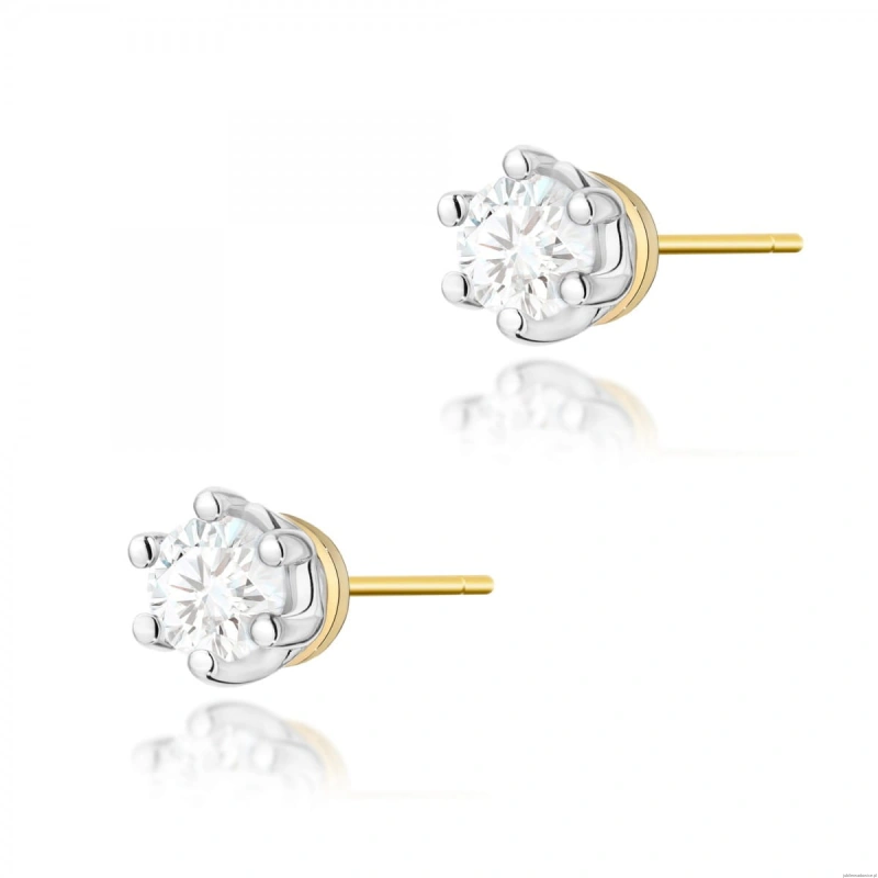 Kolczyki K0068 Diament 2 x 0,15ct żółte złoto