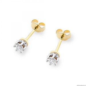 Kolczyki K0068 Diament 2 x 0,15ct żółte złoto