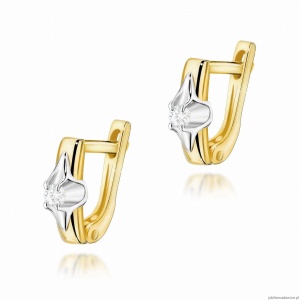 Kolczyki K0088 Diament 2 x 0,04ct żółte złoto