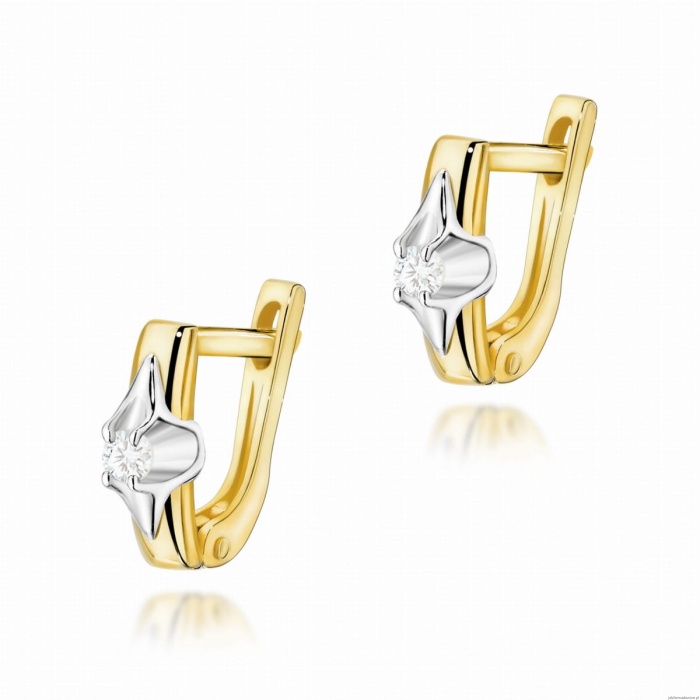 Kolczyki K0088 Diament 2 x 0,04ct żółte złoto