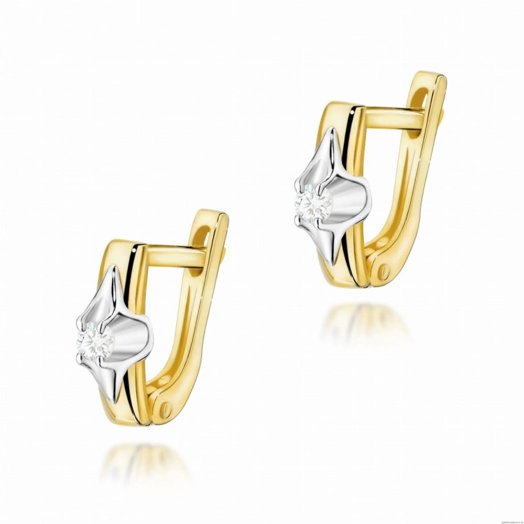 Kolczyki K0088 Diament 2 x 0,04ct żółte złoto