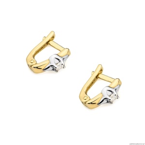 Kolczyki K0088 Diament 2 x 0,04ct żółte złoto