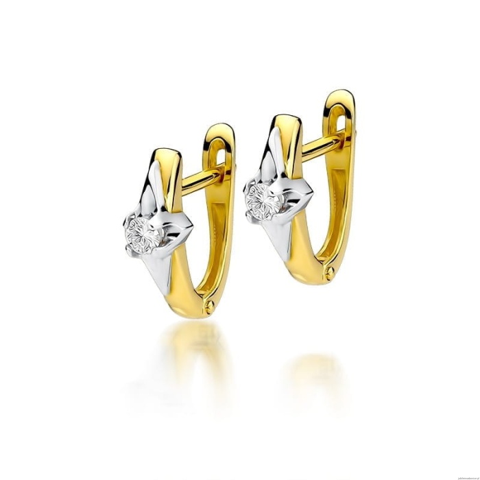 Kolczyki K0088 Diament 2 x 0,10ct żółte złoto