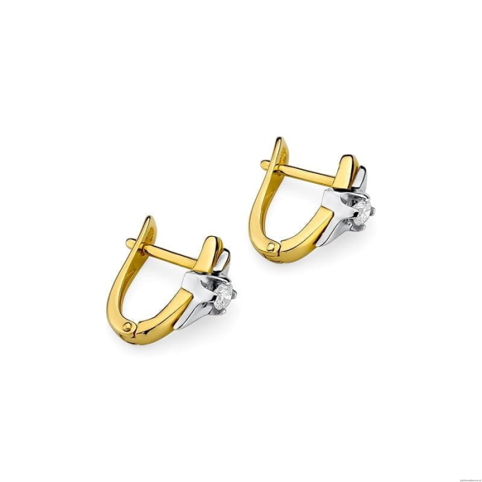 Kolczyki K0088 Diament 2 x 0,10ct żółte złoto