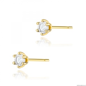 Kolczyki K0222BT Diament 2 x 0,08ct żółte złoto