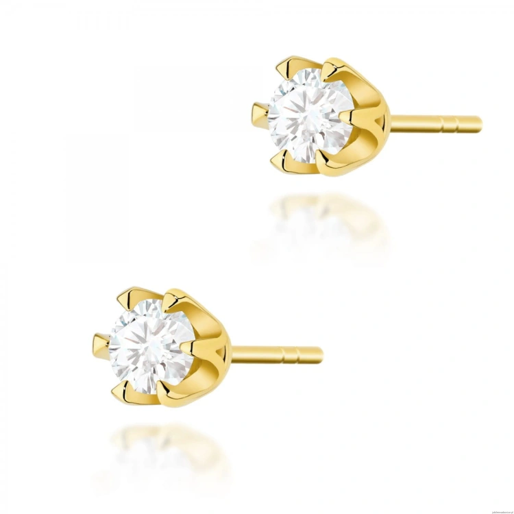 Kolczyki K0220 Diament 2 x 0,30ct żółte złoto