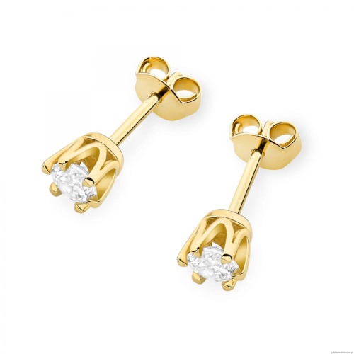 Kolczyki K0220 Diament 2 x 0,30ct żółte złoto