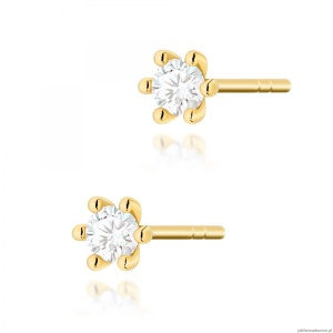Kolczyki K0222 Diament 2 x 0,08ct żółte złoto