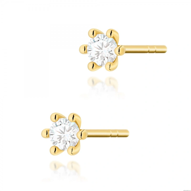 Kolczyki K0222 Diament 2 x 0,08ct żółte złoto