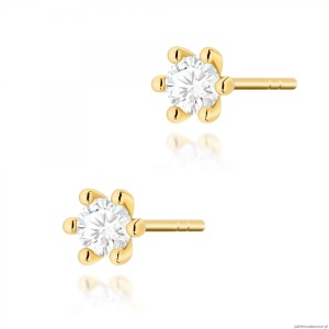 Kolczyki K0222 Diament 2 x 0,15ct żółte złoto