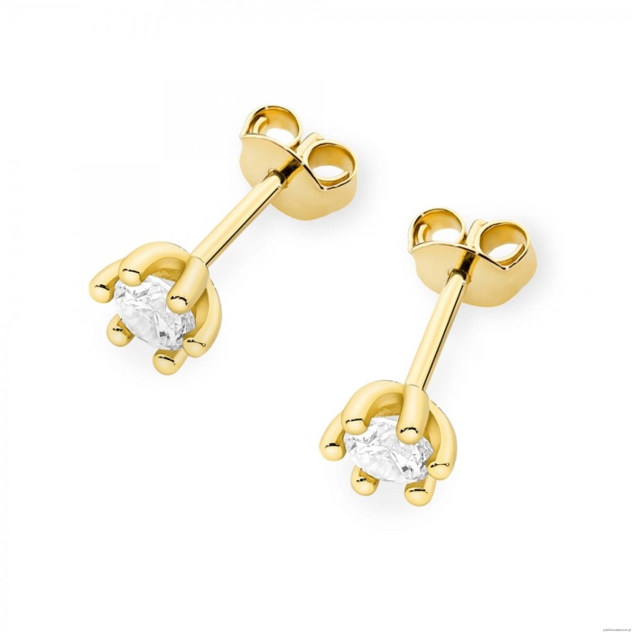 Kolczyki K0222 Diament 2 x 0,15ct żółte złoto