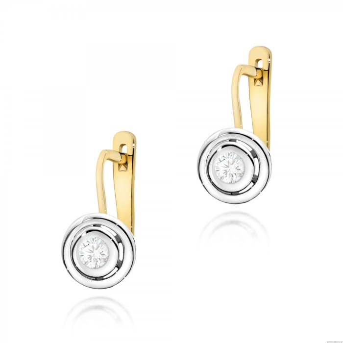 Kolczyki K0294 Diament 2 x 0,10ct żółte złoto