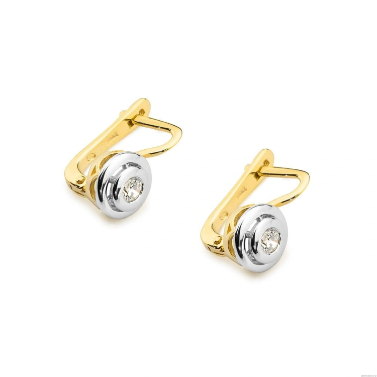 Kolczyki K0294 Diament 2 x 0,10ct żółte złoto