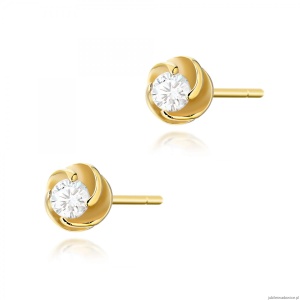 Kolczyki K0329 Diament 2 x 0,08ct żółte złoto