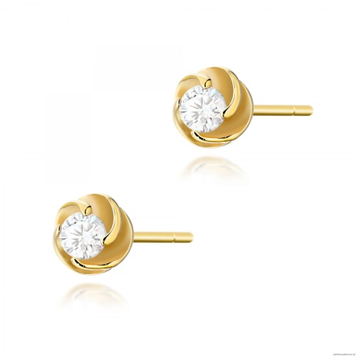 Kolczyki K0329 Diament 2 x 0,08ct żółte złoto