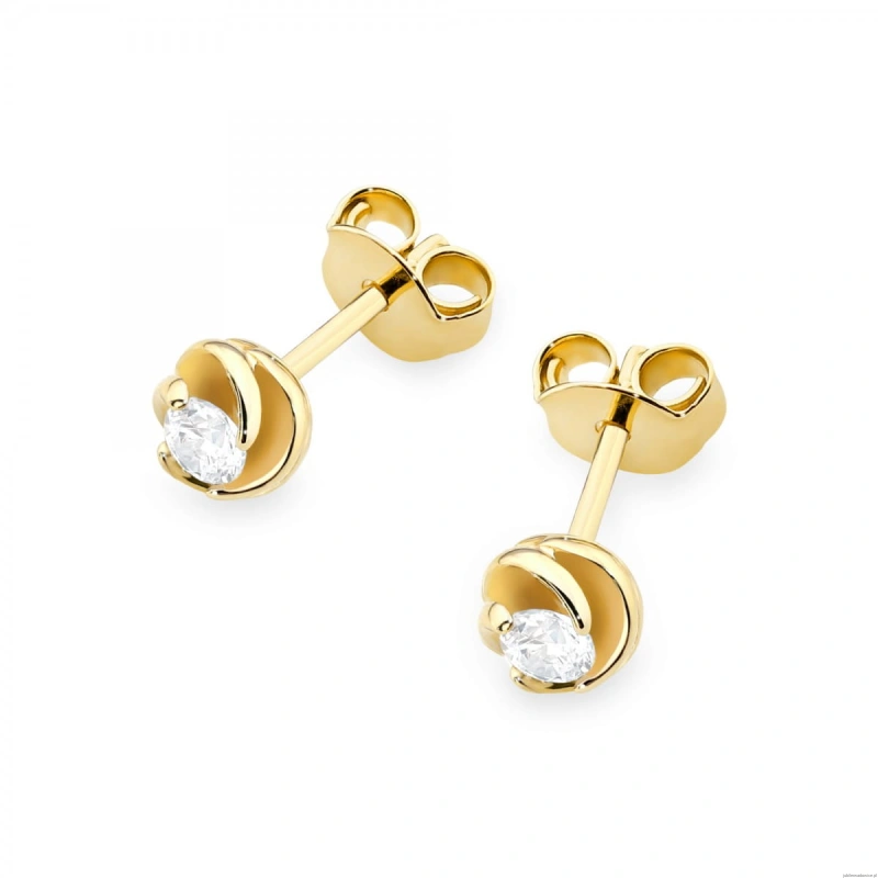 Kolczyki K0329 Diament 2 x 0,08ct żółte złoto