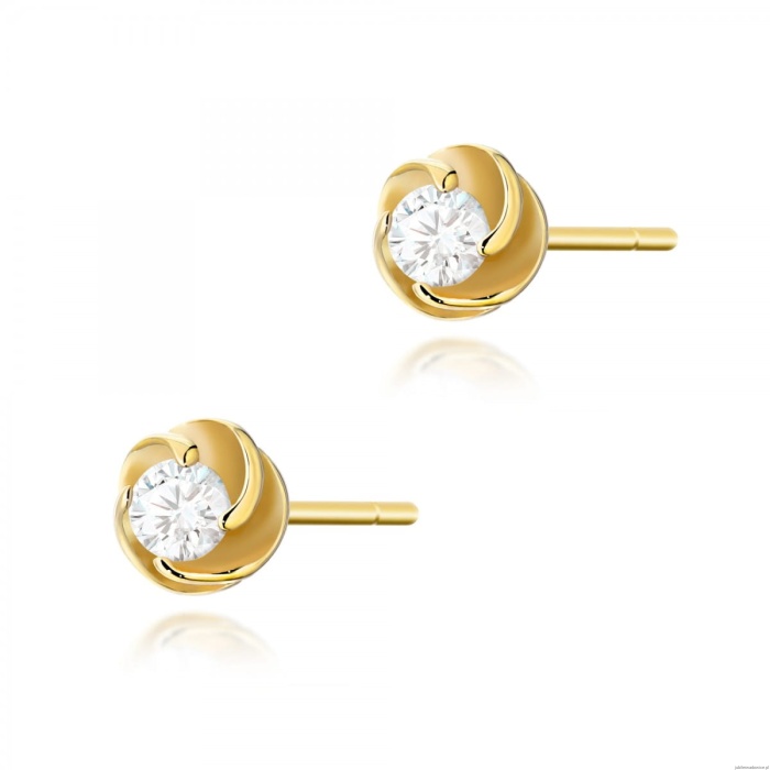 Kolczyki K0329 Diament 2 x 0,10ct żółte złoto