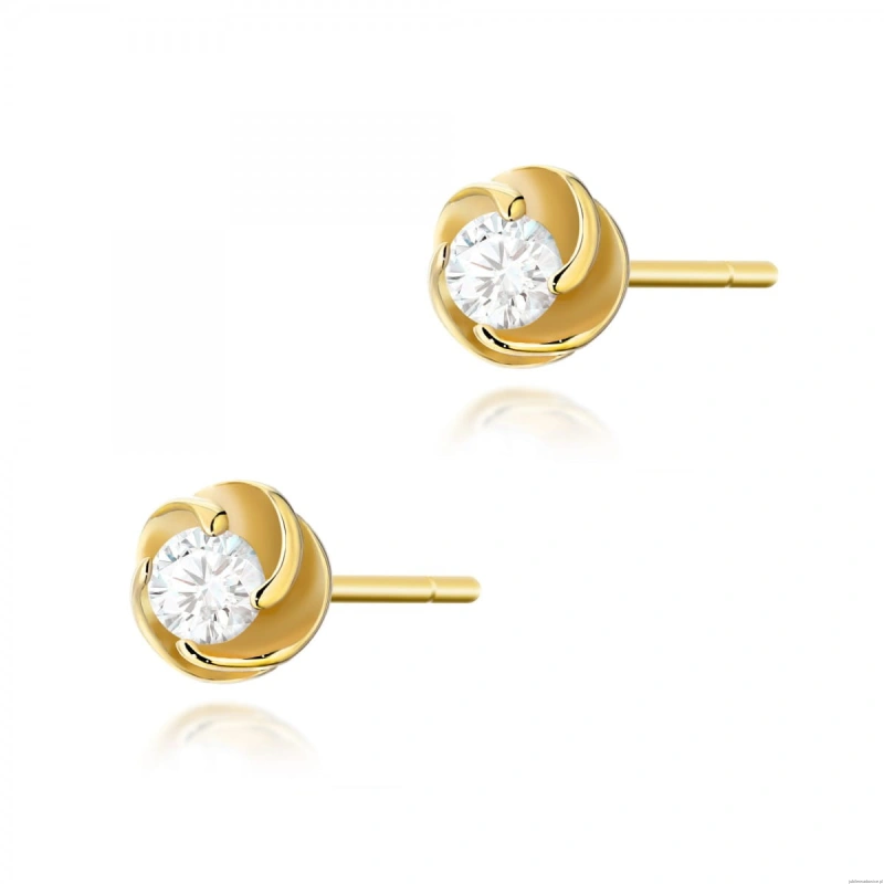 Kolczyki K0329 Diament 2 x 0,10ct żółte złoto