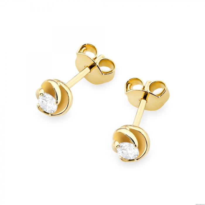 Kolczyki K0329 Diament 2 x 0,10ct żółte złoto