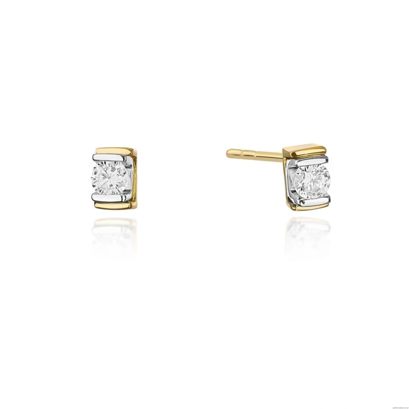 Kolczyki K0343 Diament 2 x 0,10ct żółte złoto