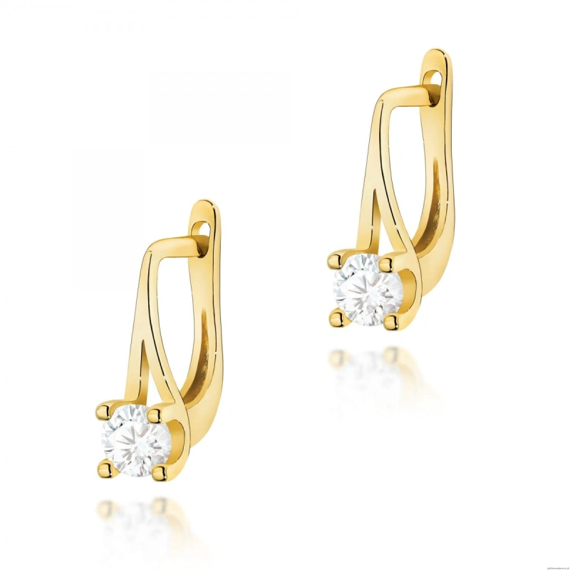 Kolczyki K0381 Diament 2 x 0,20ct żółte złoto
